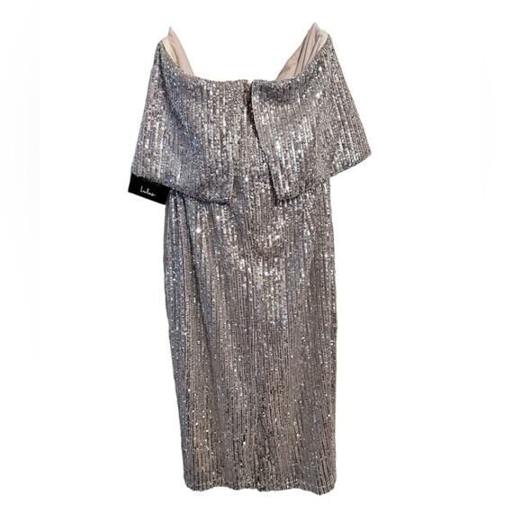 Lulus Gold Sequin Strapless Midi Dress Size Small NWT - Picture 2 of 8